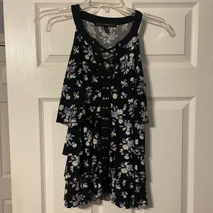 White House Black Market Layered Ruffle Halter Top